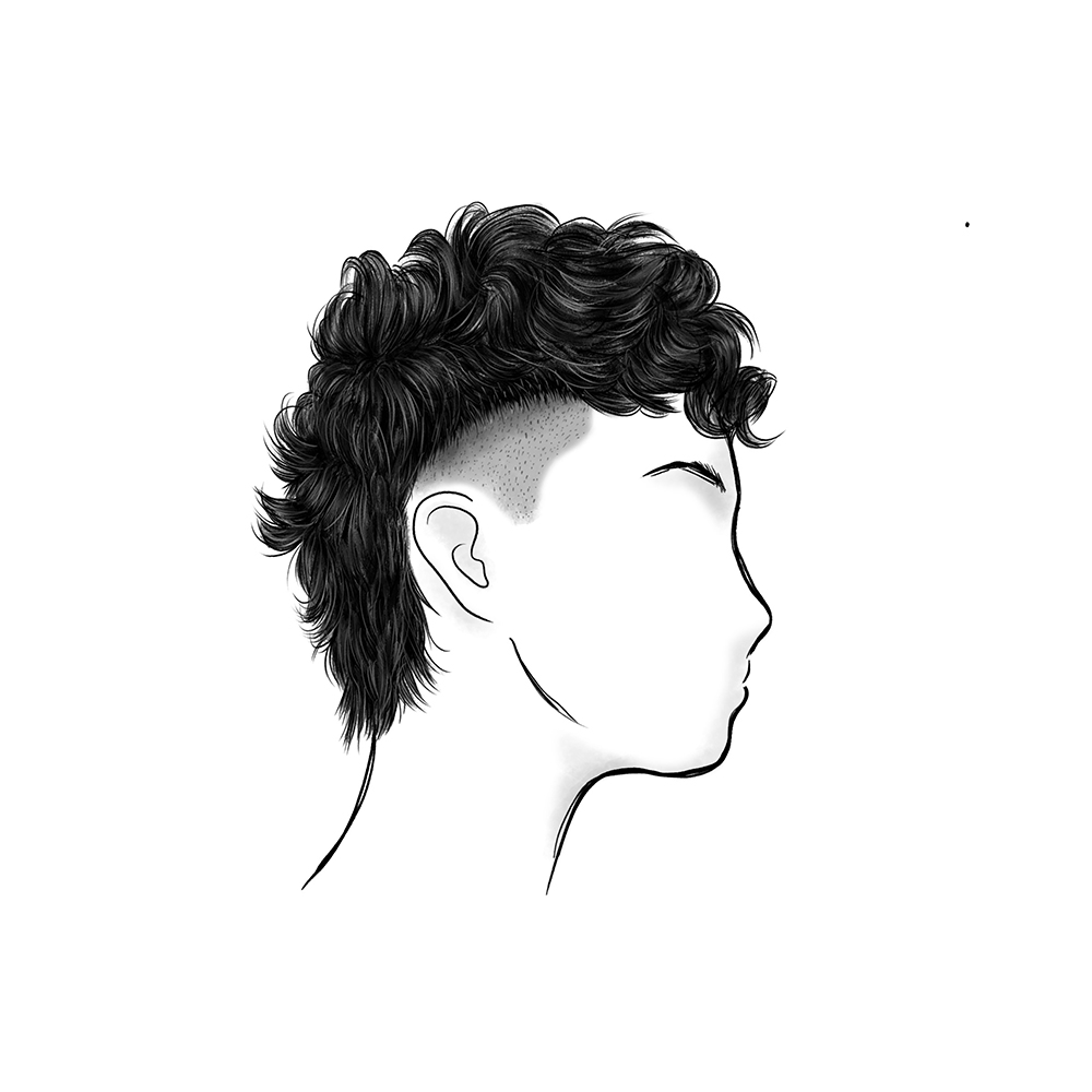 burst fade mullet hairstyle