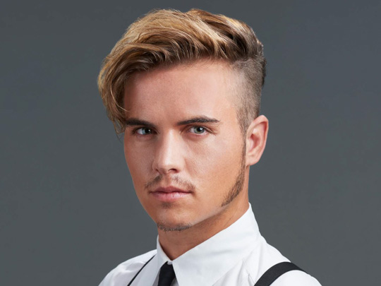 Medium Side Swept Men's Hairstyle